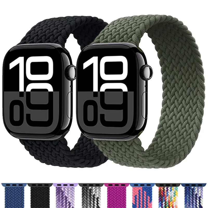 

Braided Solo Strap For Apple Watch Band 46mm 45mm 49mm 44mm 42mm 41mm 40mm Nylon Correa Bracelet iWatch Series 10 9 7 SE Ultra 2