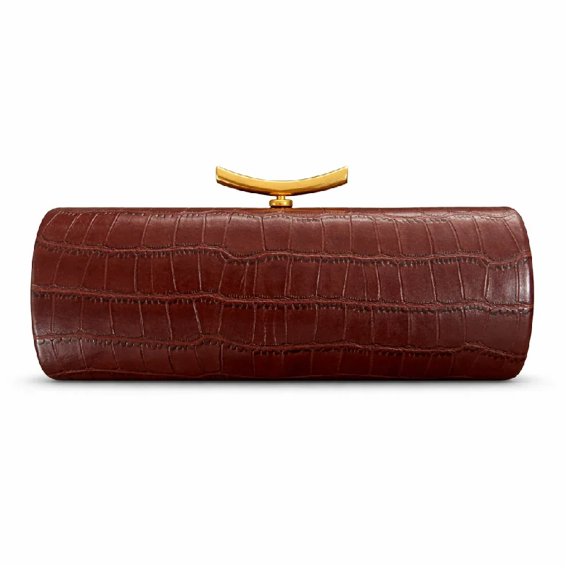 Crossbody Bag Shoulder Evening Bag. Stylish Clutch Pu Leather Crocodile Pattern New Arrival Burgundy Women's Bags Trend 2026 Fur