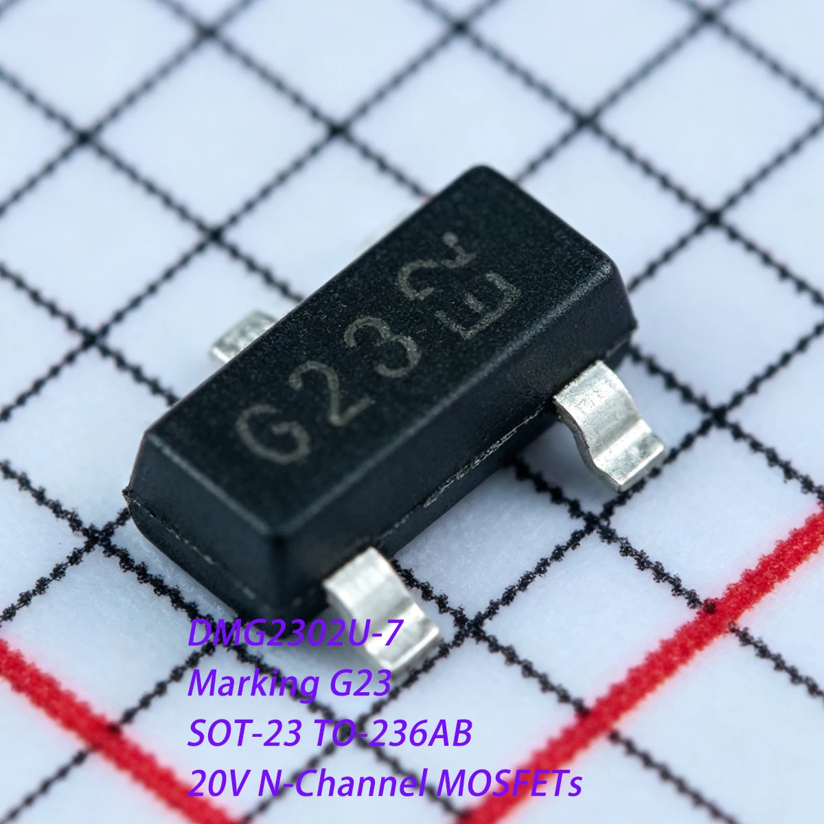 50PCS DMG2302U-7 Marking G23 SOT-23 TO-236 0.8W 800mW 20V 4.2A 120mΩ@4.5V N-Channel NEW Original Field-Effect Transistor MOSFETs