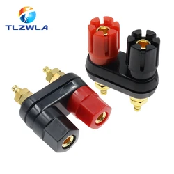 Conector Banana de 1 piezas para amplificador, Conector de terminales rojo y negro, poste de encuadernación, Conector de altavoz Banana