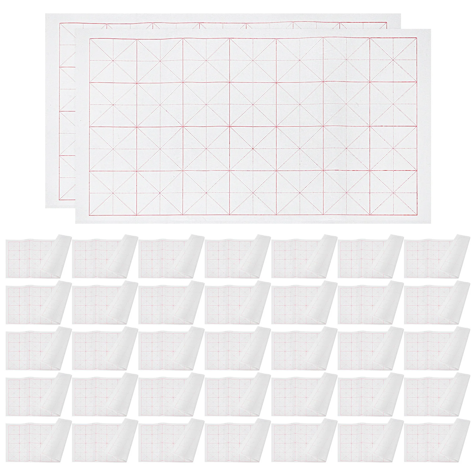 

100 Sheets Chinese Calligraphy Practice Paper Xuan Semi-Raw Grid Design for Beginners Writing Handwriting Art Stationery