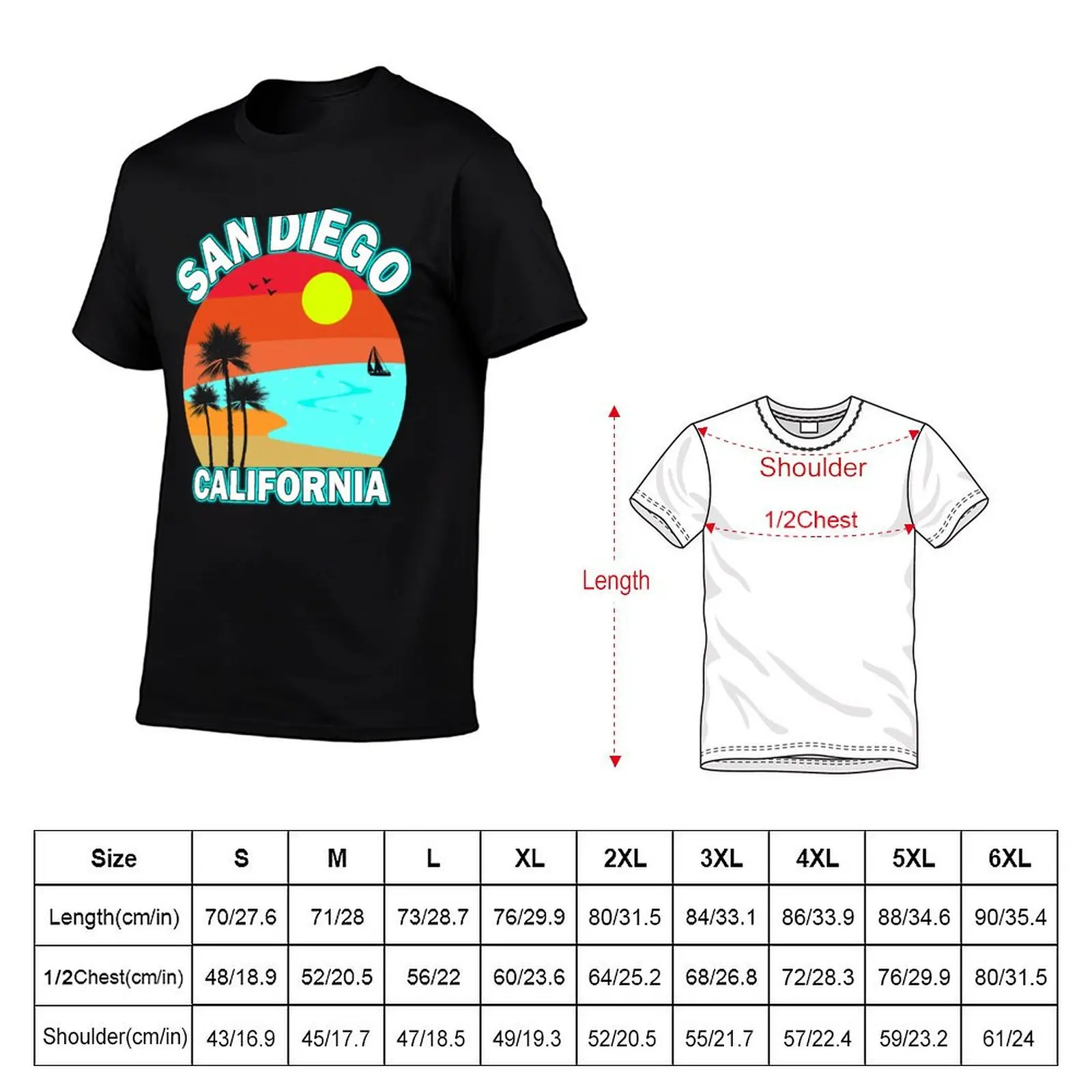 San Diego California Vintage Christmas Sailors Design T-Shirt t shirts cotton 100% t shirts for man graphic funny T-shirt