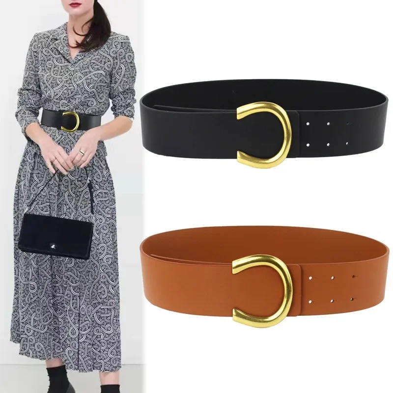 

2024 New Wide Belt Women's Leather Versatile Simple Fashion With Coat Decoration Sweater Belt