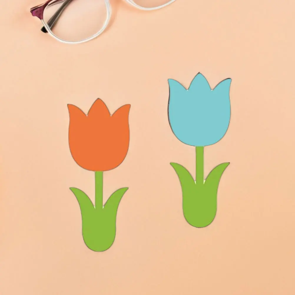 

45 Pcs Tulip Paper Cutting Colorful Flower Stickers Shape Spring Cutouts Cardboard Decorative for Crafts Classroom Decoration