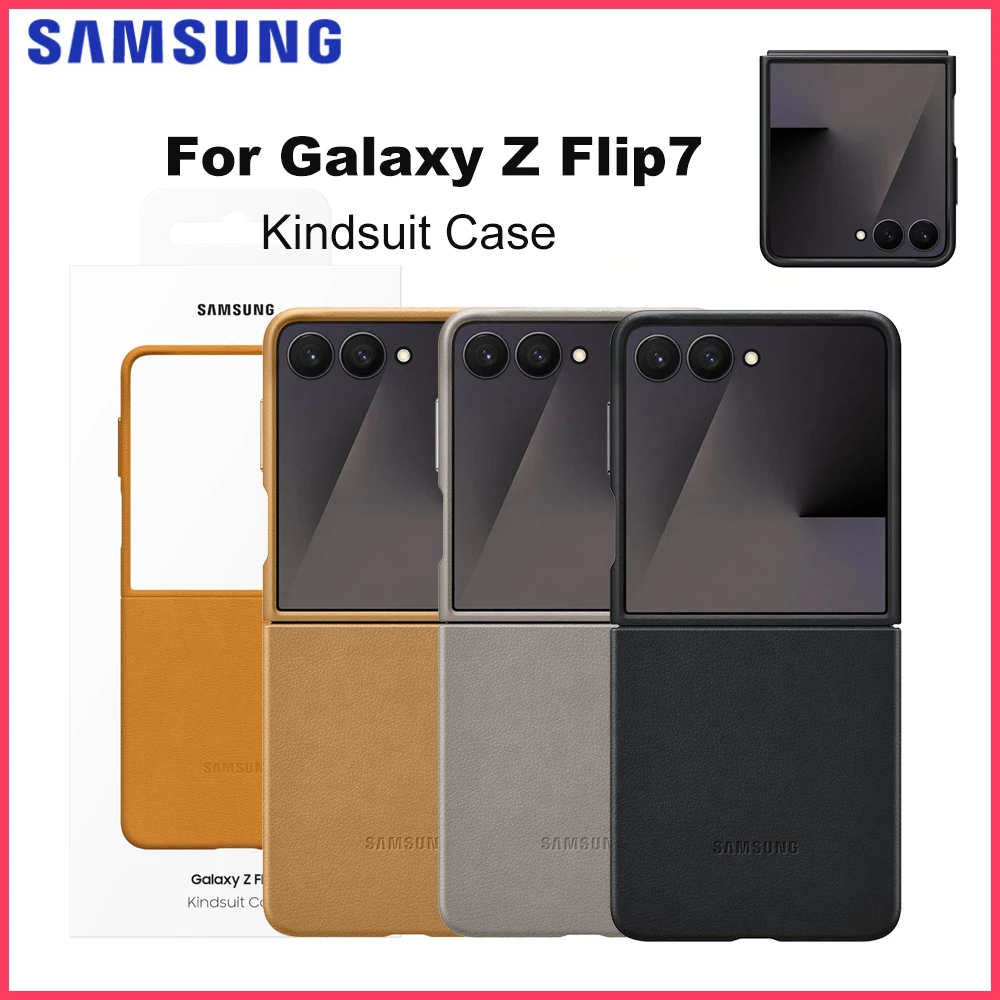

Original Samsung Galaxy Z Flip7 Kindsuit Case for Galaxy Z Flip 7 Leather Look Protective Case Kindsuit Case EF-VF766