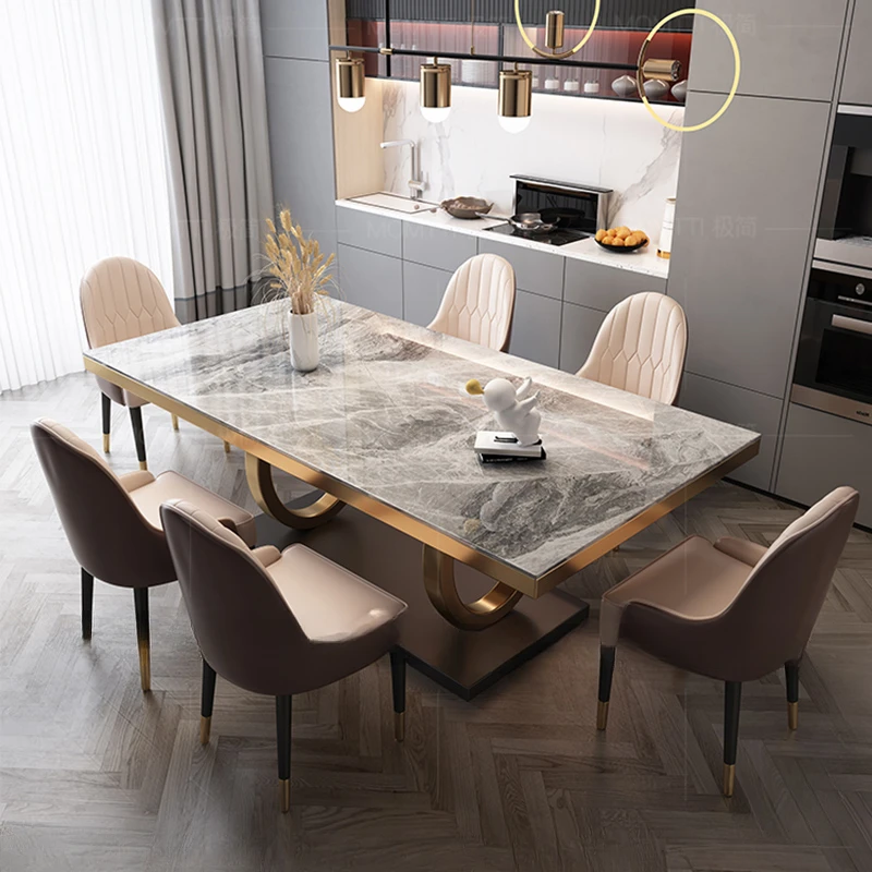 6 People Kitcjen Dining Table Set Coffee Console High Marble Side Table Eat Top Multifunctional Muebles Para El Hogar Furniture