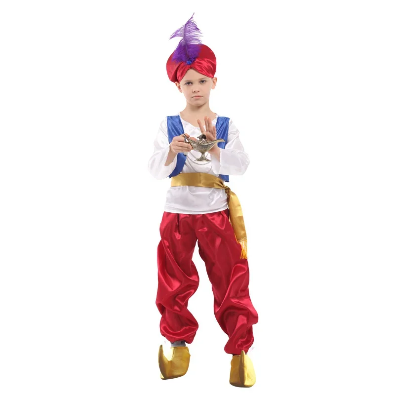 Kids Children Halloween Party Aladdin Prince Cosplay Costumes Arab Clothing Child Boy Carnival Party Prince Cosplay Costumes