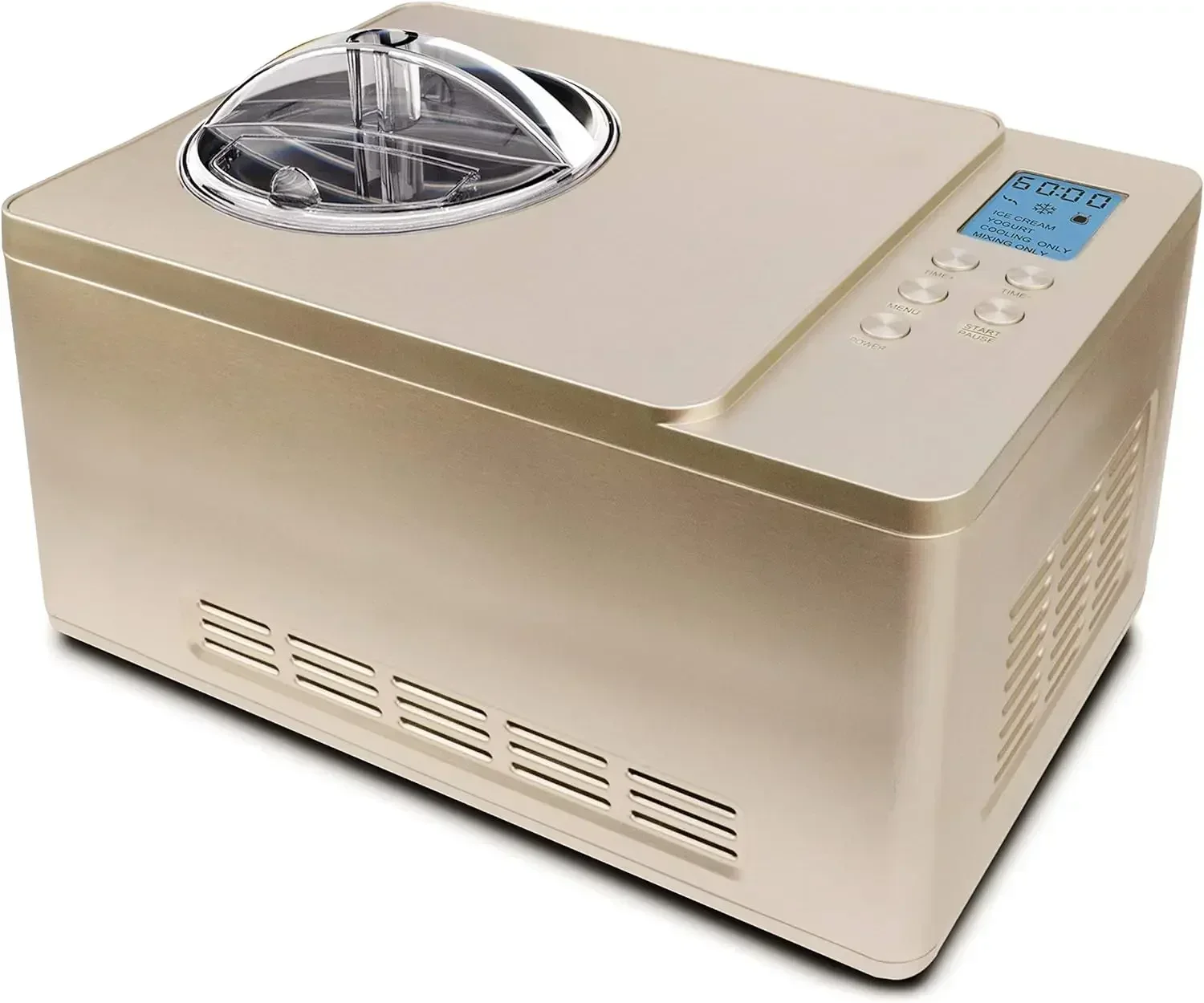 Whynter-Automatic Ice Cream Maker, Stainless Steel Bowl, Yogurt Function in Champagne Gold, 2 Quart Capacity, ICM-220CGY