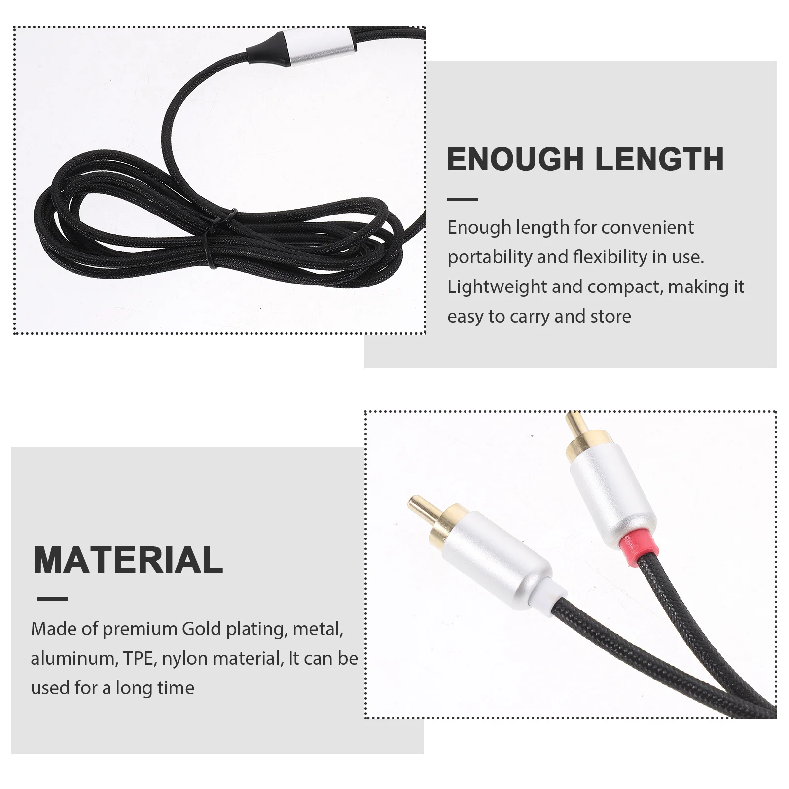 Kabel Audio Tipe C Ke 3.5Mm 1M Bahan Premium Tahan Lama Output Ganda Suara Jernih Plug Play Adaptor USB C RCA untuk Ponsel Pintar