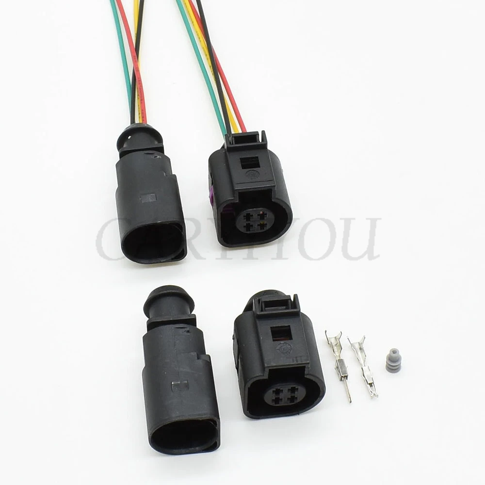 1 Kit 4 Hole 4B0 973 812 4B0973812 4B0 973 712 Automotive  Male Female 1.5mm Water Temperature Sensor 4B0973712 plug for VW