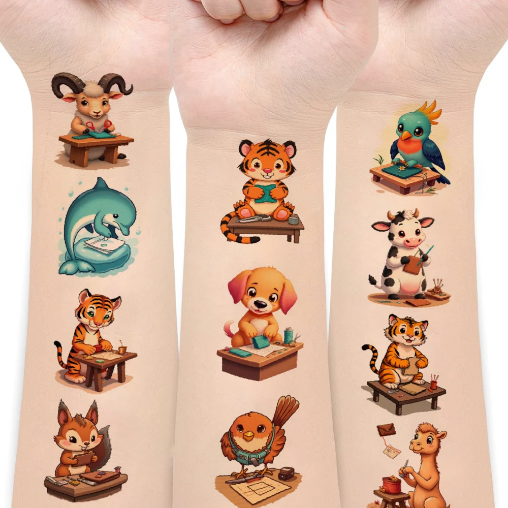 54pcs Temporary Tattoo Animal Stickers Temporary Tattoo Stickers Cute Stickers For Girls Shoulders Cheeks