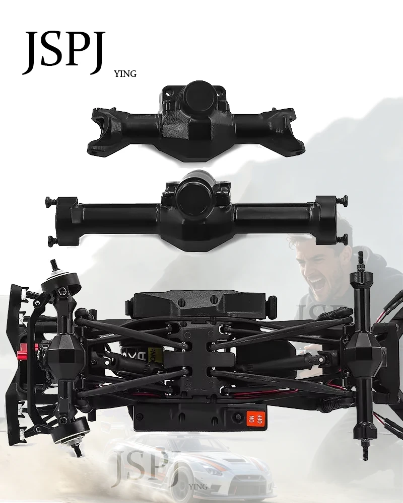 1/30 SCX30 Metal Integrated Front Rear Portal Axle, RC Crawler Upgrade Accessories Compatible with Axial Wrangler Ford Bronco Ch