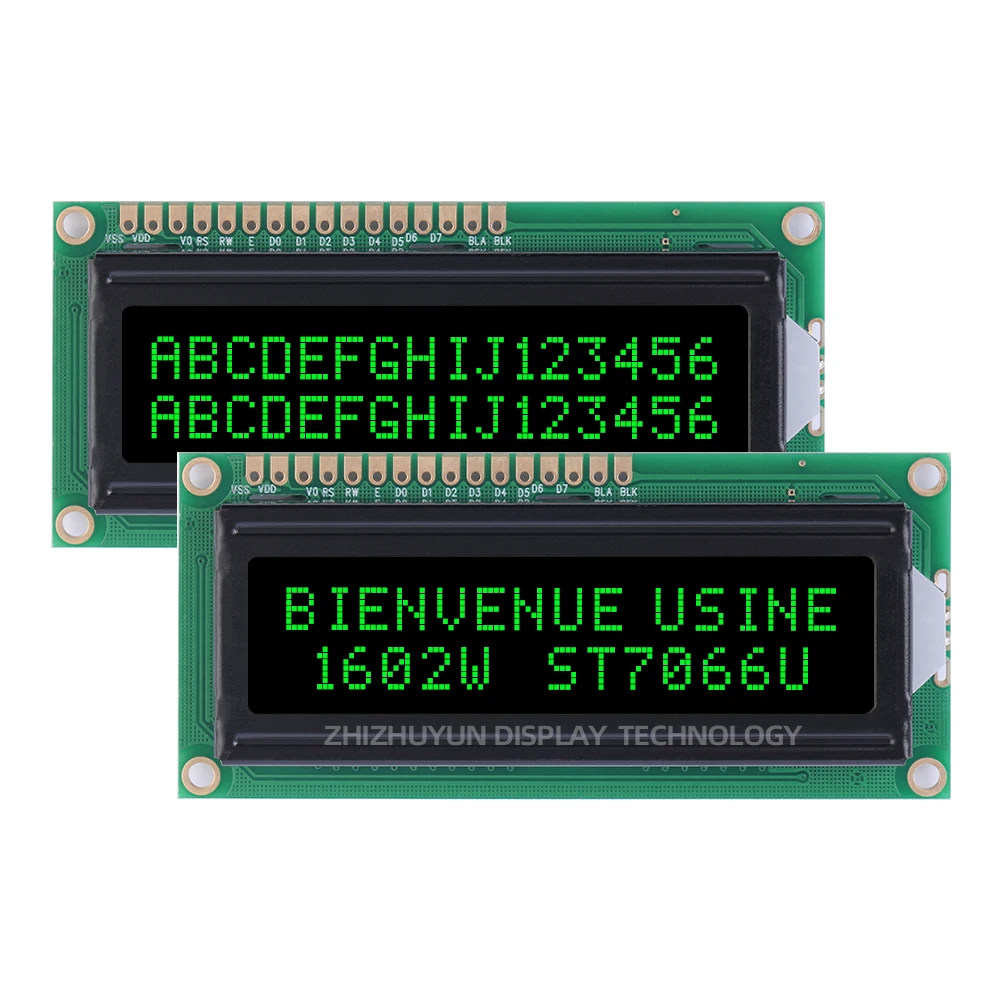 Support Customized LCD1602W European LCD Display 1.6 Inch BTN Black Film Blue Font Spot Module Voltage 3.3V Full Viewing Angle