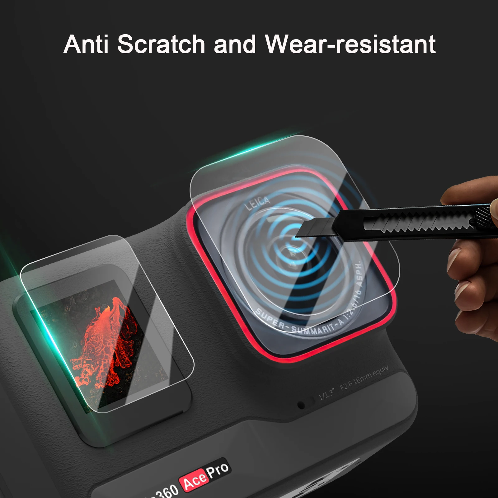 Película de vidrio templado 9H para Insta360 Ace Pro, Protector de lente de pantalla para Insta360 Ace, accesorio de cámara, película protectora antiarañazos