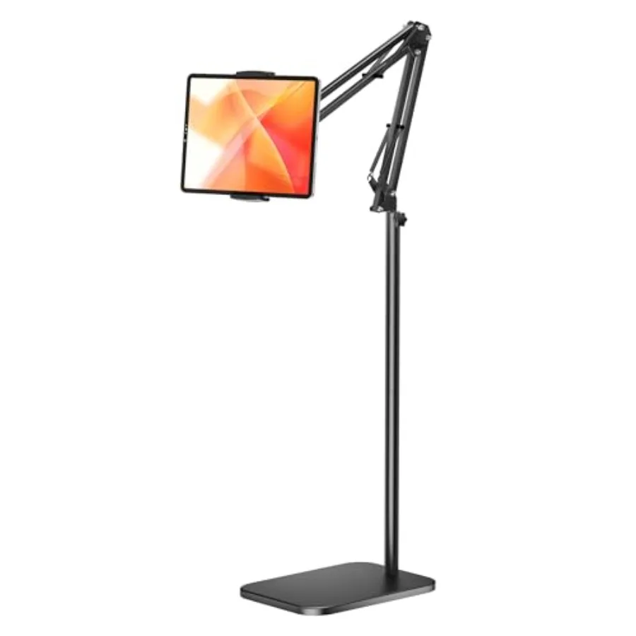 

Tablet Floor Stand with 4.5LB Heavy Metal BaseOverhead Bed Phone Stand Angle Height Adjustable Holder Universal Phone Mount for