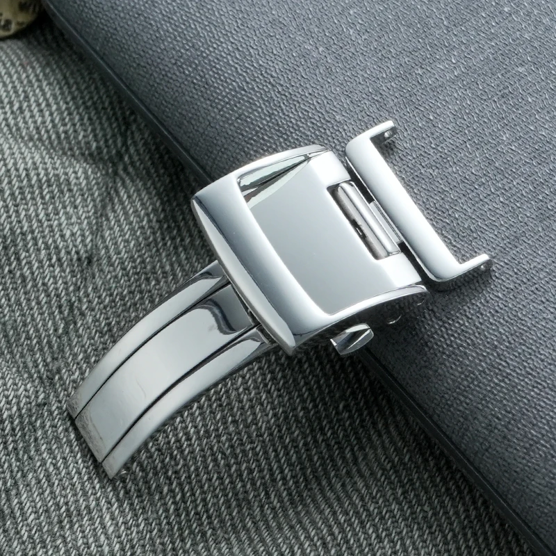 

Замена застежки для часов SEIKO Premier: пружинная застежка-бабочка из нержавеющей стали, полированная, с кнопкой, складная, 18 мм