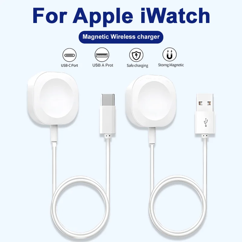 USB Type C Magnetic Wireless Charger Portable Cable Fast Charger For Apple Watch Series Ultra 9 8 7 6 SE for iWatch Series 5/4/3