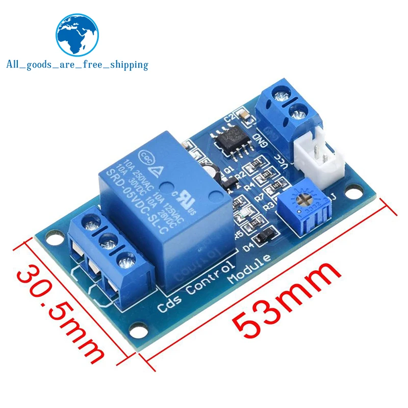 TZT XH-M131 DC 5V / 12V Light Control Switch Photoresistor Relay Module Detection Sensor 10A brightness Automatic Control Module