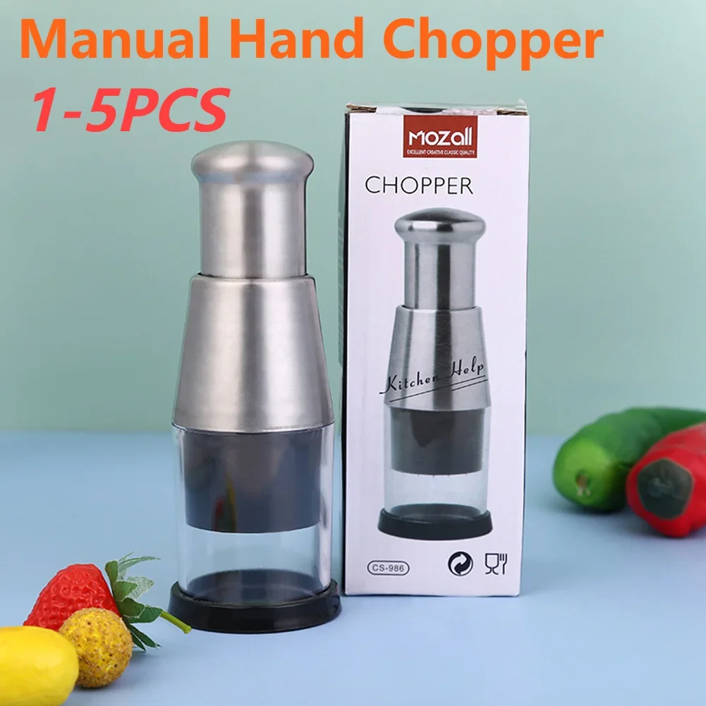 

Stainless Steel Manual Hand Chopper Kitchen Tool Vegetable Chopper Mini Garlic Mincer for Garlic Ginger Nuts Food Crusher Cutter