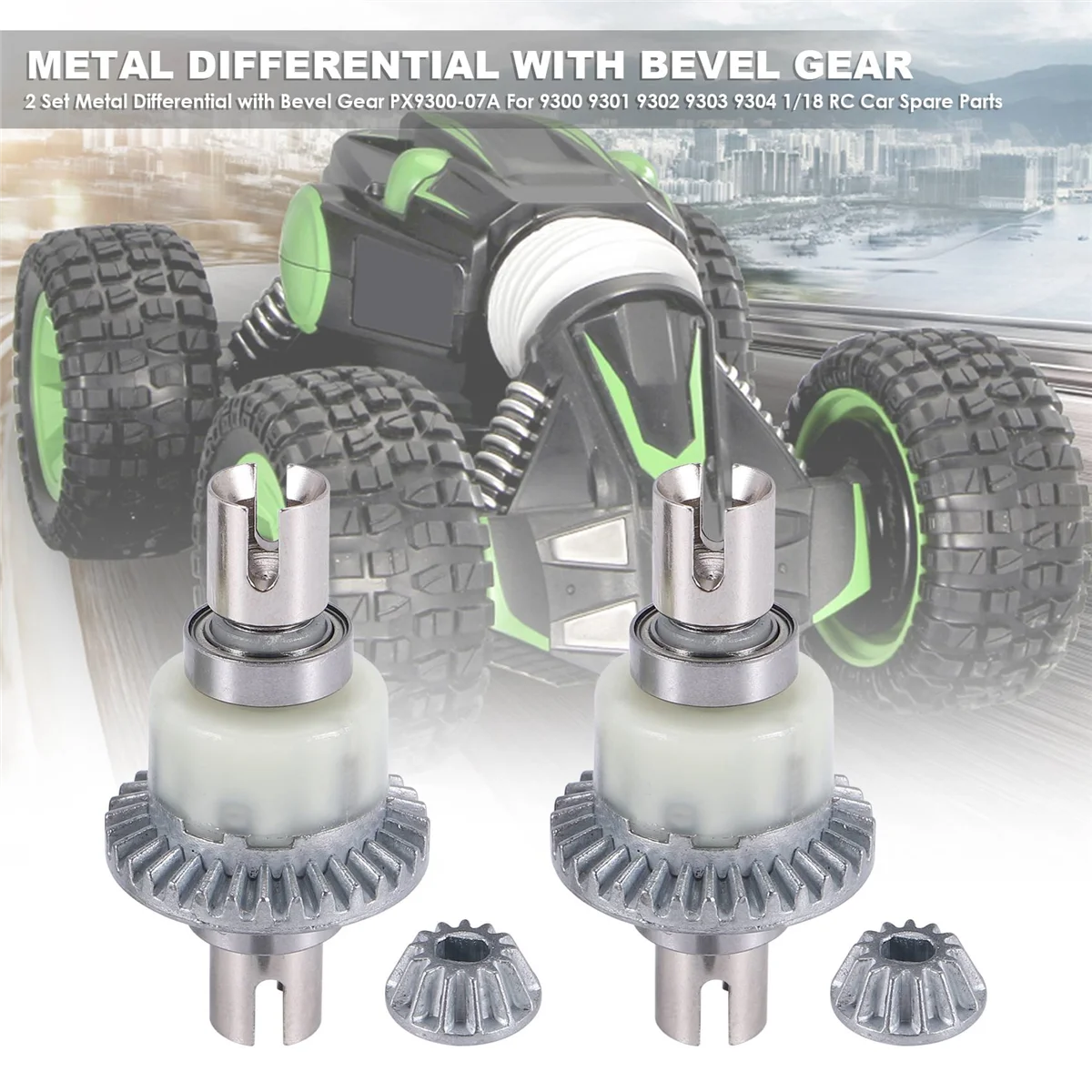 2 Set Metal Differential with Bevel Gear PX9300-07A for PXtoys Enoze 9300 9301 9302 9303 9304 1/18 RC Car Spare Parts