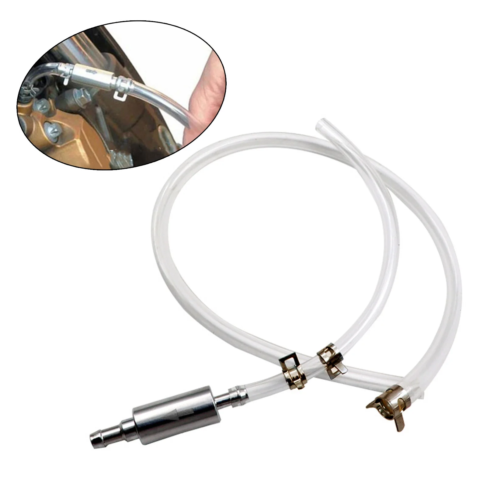 1Set Brake Bleeder Hose Aluminum Rubber for Motorcycle Car Clutch Fluid Venting Tool Universal Leakproof Maintenance Kit