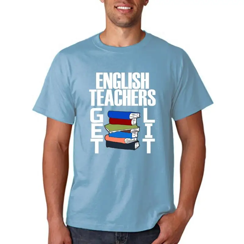 Teacher Gift English Teachers Get Lit t shirt Designs tee shirt O-Neck Family Loose Comfortable summer cool shirt