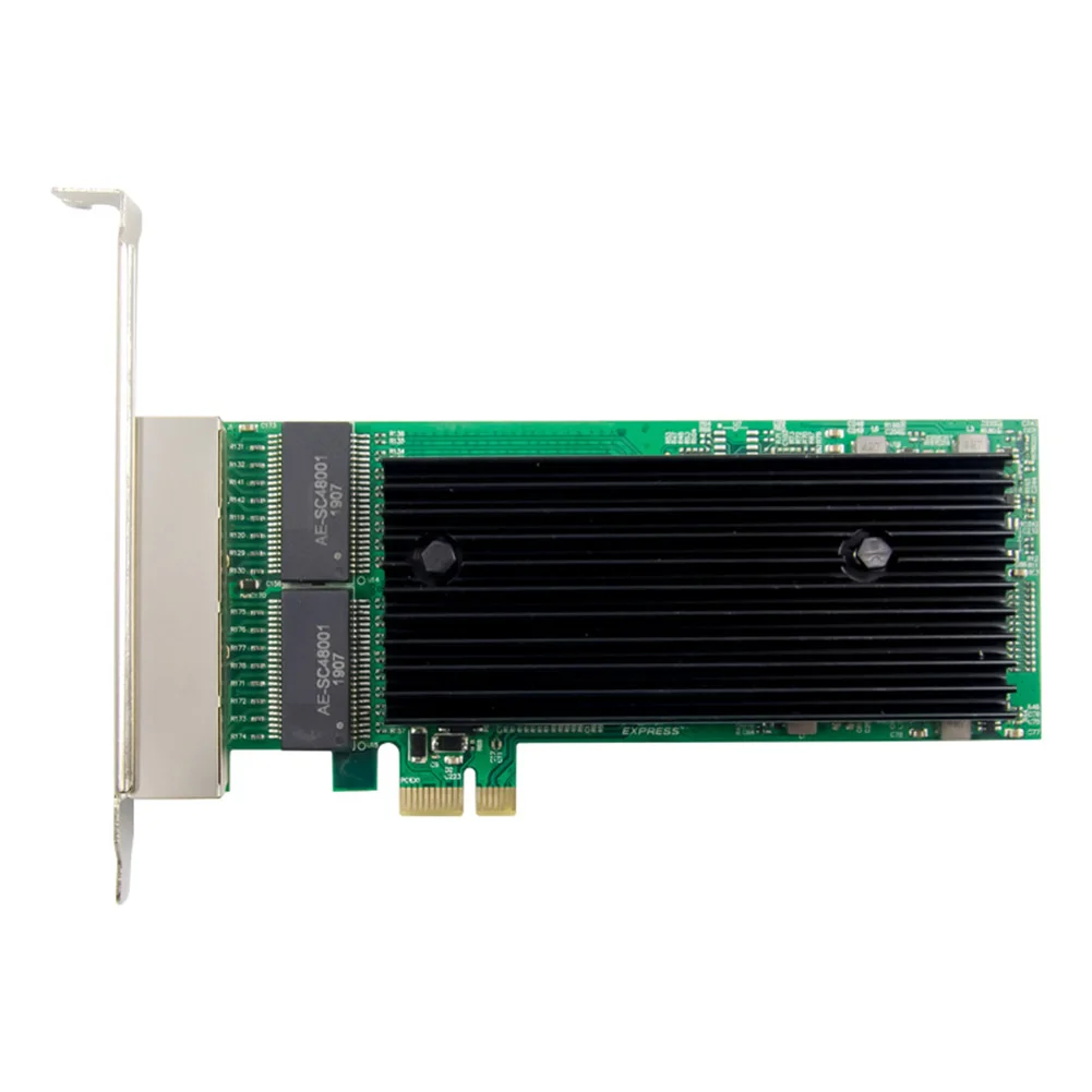 BABQ PCI-E 4-Port RJ45 Server 1X PCIe X1 Intel 82576 Chip 10/100/1000 Mbit/s LAN Quad Port Server Gigabit Netzwerkkarte