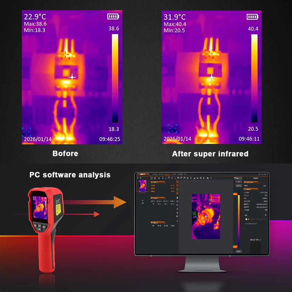 UNI-T UTi120S PLUS Thermal Imager Super Infrared Resolution 240x180 with Temperature Tracking & Alarm Thermal Imaging Camera view 5