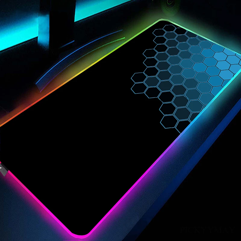 Alfombrilla de ratón RGB grande para Gamer, alfombrilla de escritorio para juegos, alfombrillas de teclado LED, alfombrillas de escritorio luminosas, alfombrilla de ratón para PC