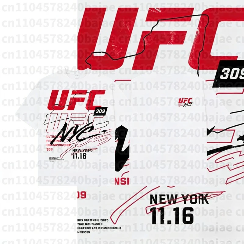 

UFC Boxing Men's 100% Pure Cotton Printed T-shirt Training Fighting GYM Mens Tops New Fashion Streetwear Tees Clothing