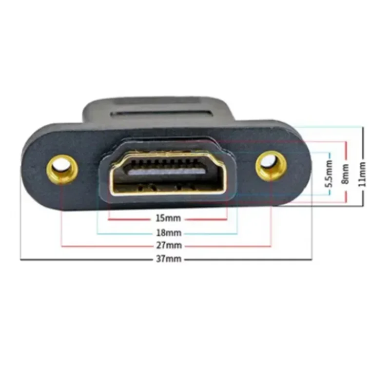 Extension Cable HDMI-compatible Male To Female with Screw Panel Mount Gold Plated Video Adaptor Connector 50cm 1FT 1080P HDTV