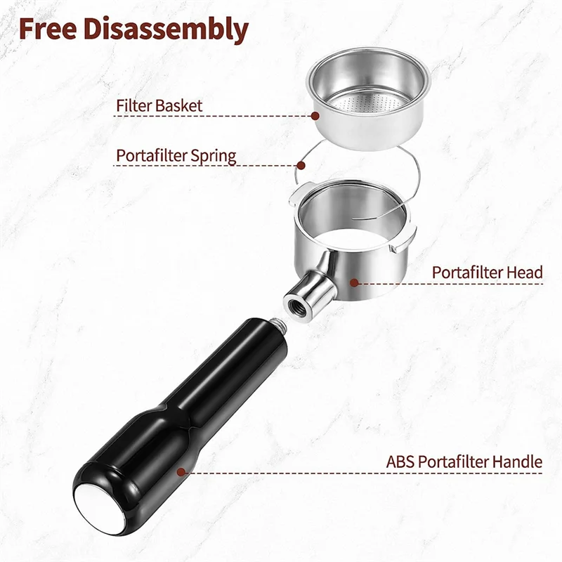 AF93-2 ملحقات فلتر القهوة بدون قاع مقاس 51 مم مع سلة فلتر لآلة الإسبريسو Delonghi Ecp3420/Ec155/Bco430/Ec260