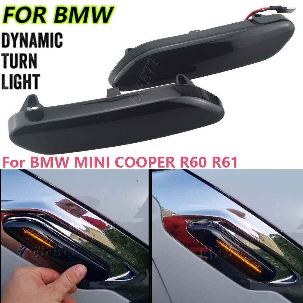 

New For BMW MINI COOPER R60 R61 COUNTRYMAN PACEMAN Dynamic scroll flashing LED Side Marker Indicator Lamp Turn Signal