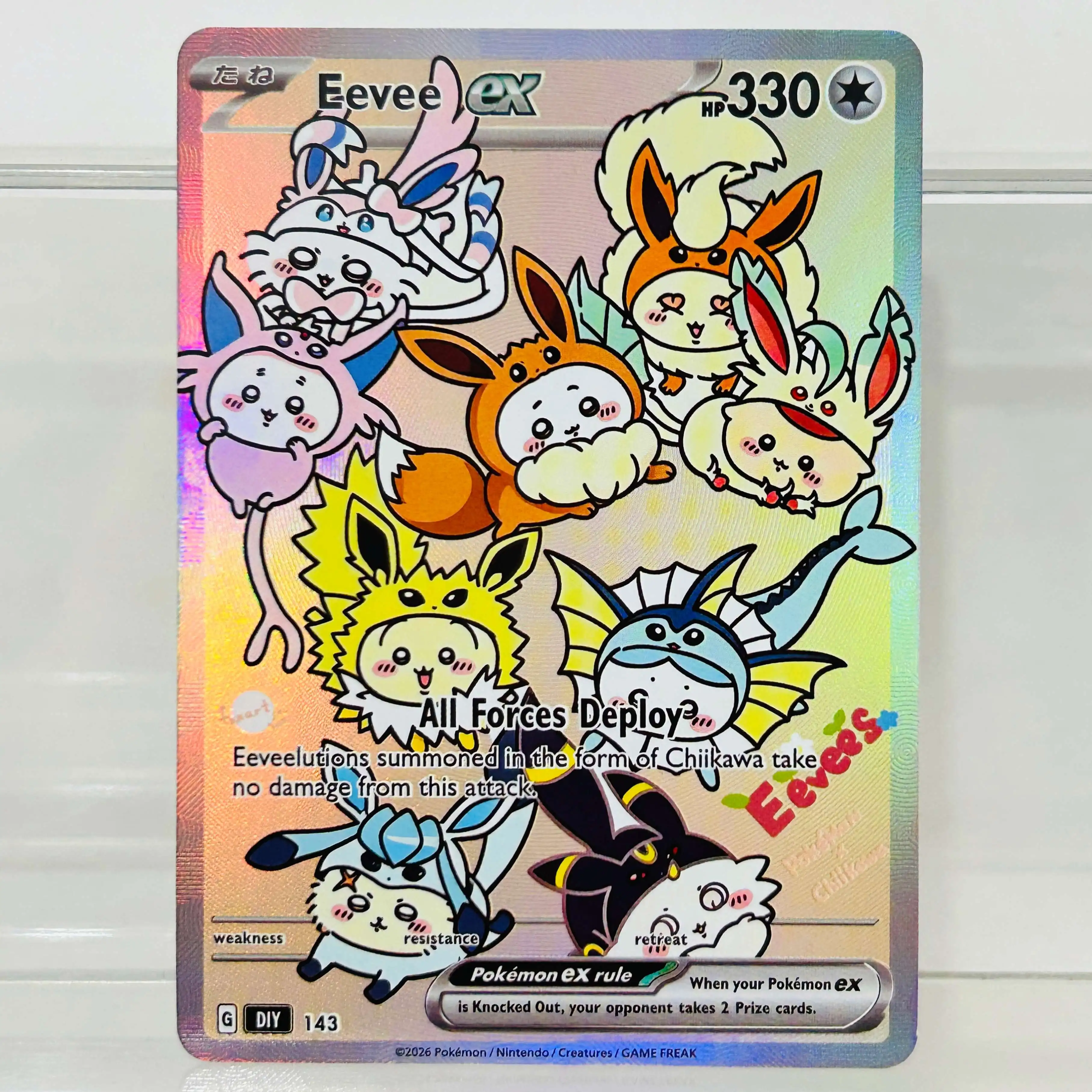 DIY Jolteon Glaceon Leafeon Sylveon Eevee Espeon Vaporeon Flareon Umbreon 9 Stück EN-Version Karten Premium Anime Sammelkarten – Detail 6