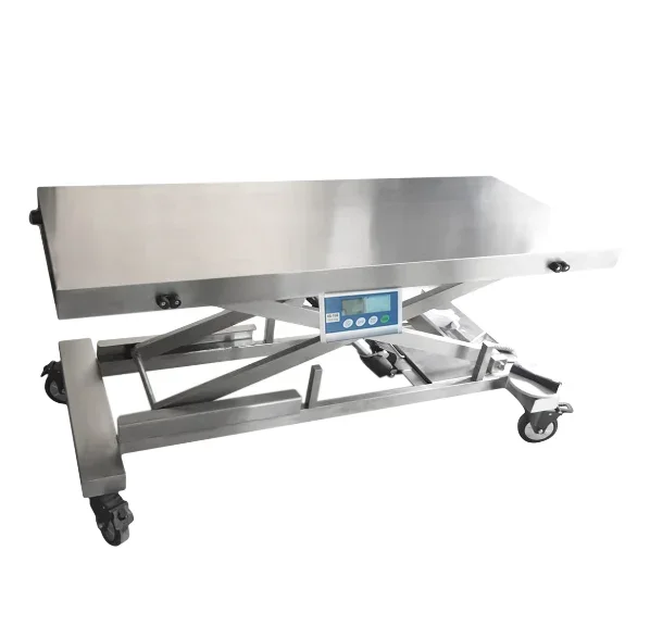 

Electric lifting S/S stainless steel exam table with tilting tabletop and castors