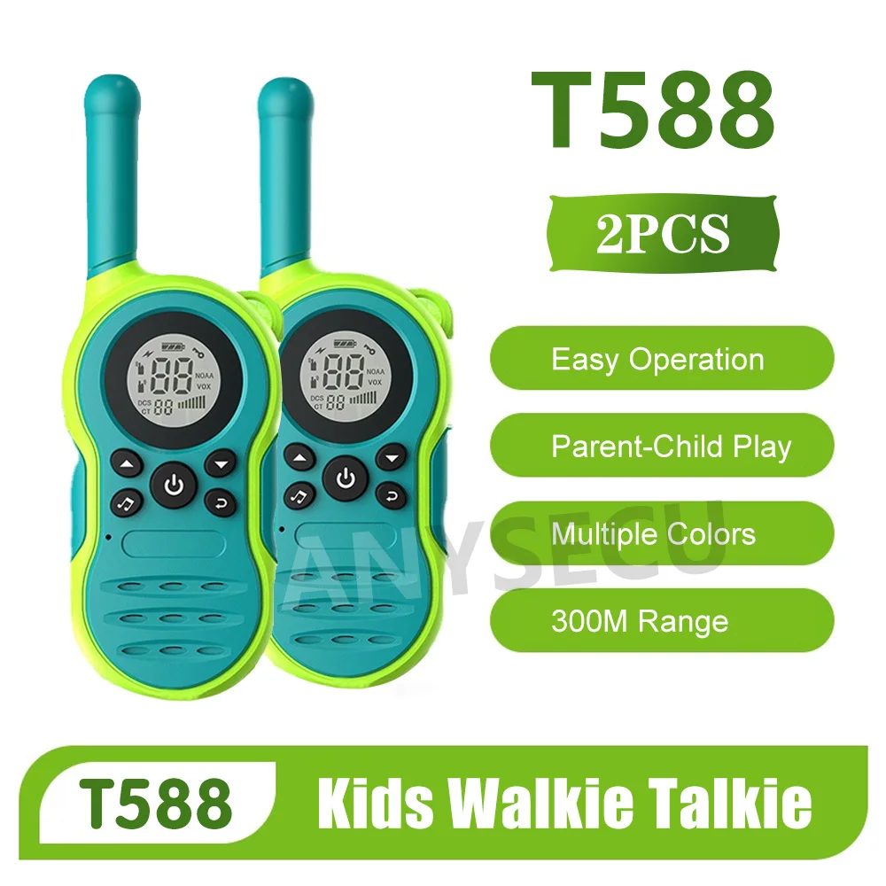 Kids walkie talkie includes 22 channels, backlit LCD displayscreen, and is the best gift for boys and girls over three years old