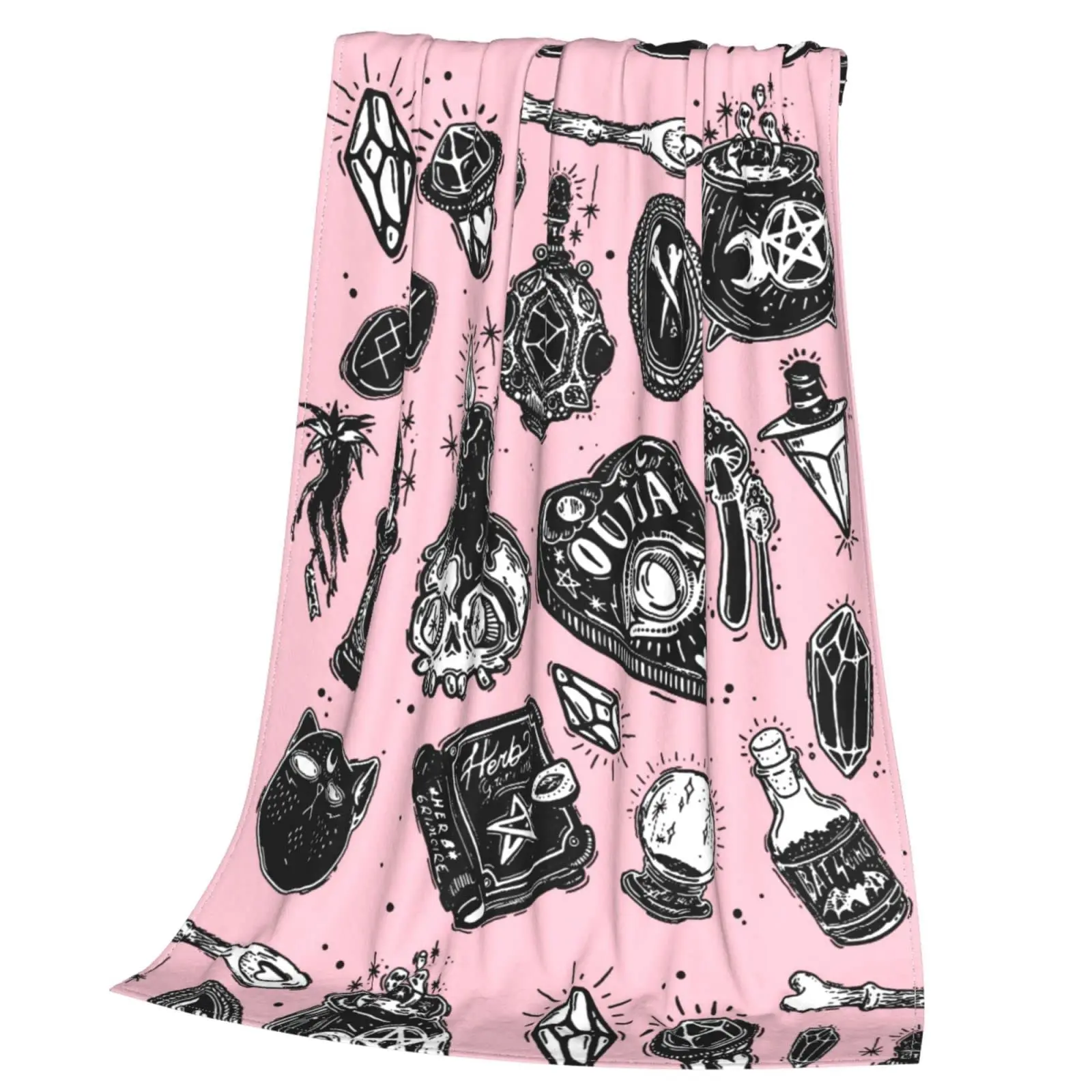 Halloween Witchy Witch Blanket Flannel Throw Blanket Lightweight Soft Cozy Sofa Bed Blanket for Men Women Teens Halloween Gifts