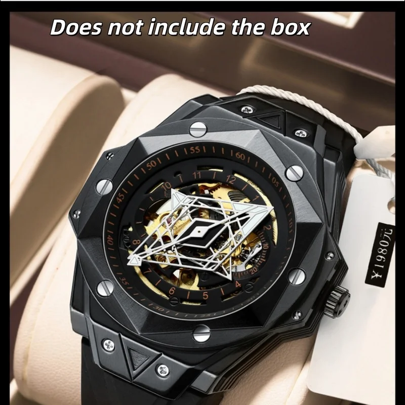 2026 Automatic Precise Men's Watches Mechanical Wristwatches For Men Black Tape Luxury Luminous Waterproof Personalized Watches