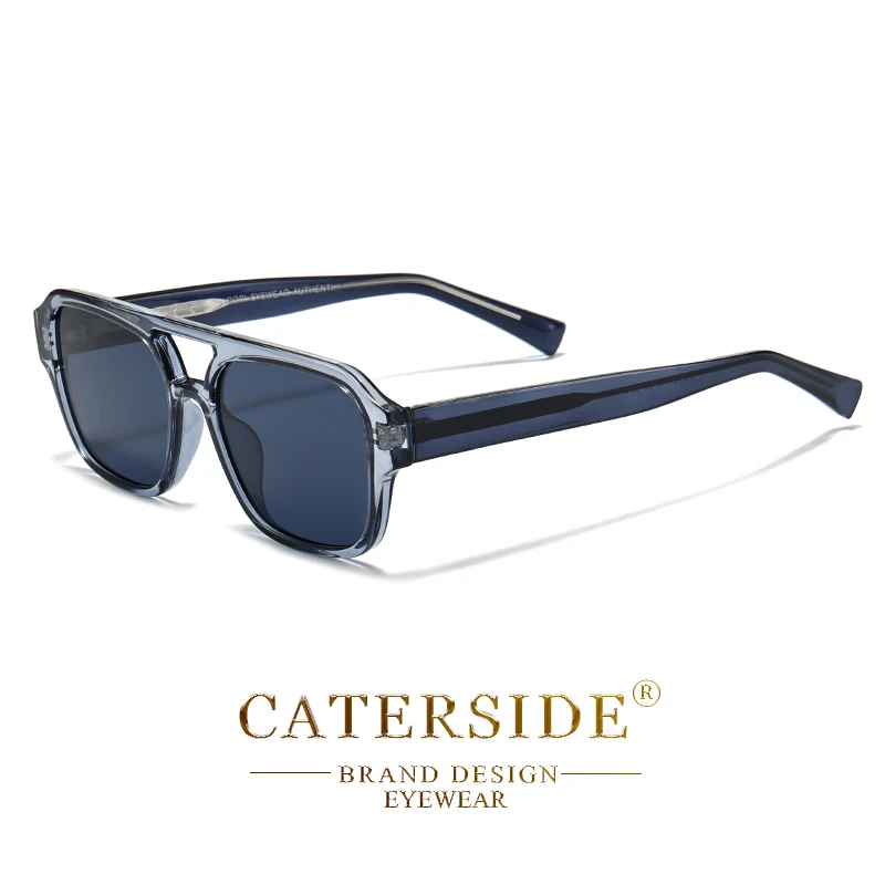 نظارات شمسية كلاسيكية للرجال من CATERSIDE بتصميم مسطح وجسور مزدوجة، نظارات شمسية للنساء للسفر في الهواء الطلق والشاطئ، اختيار مثالي للهدايا