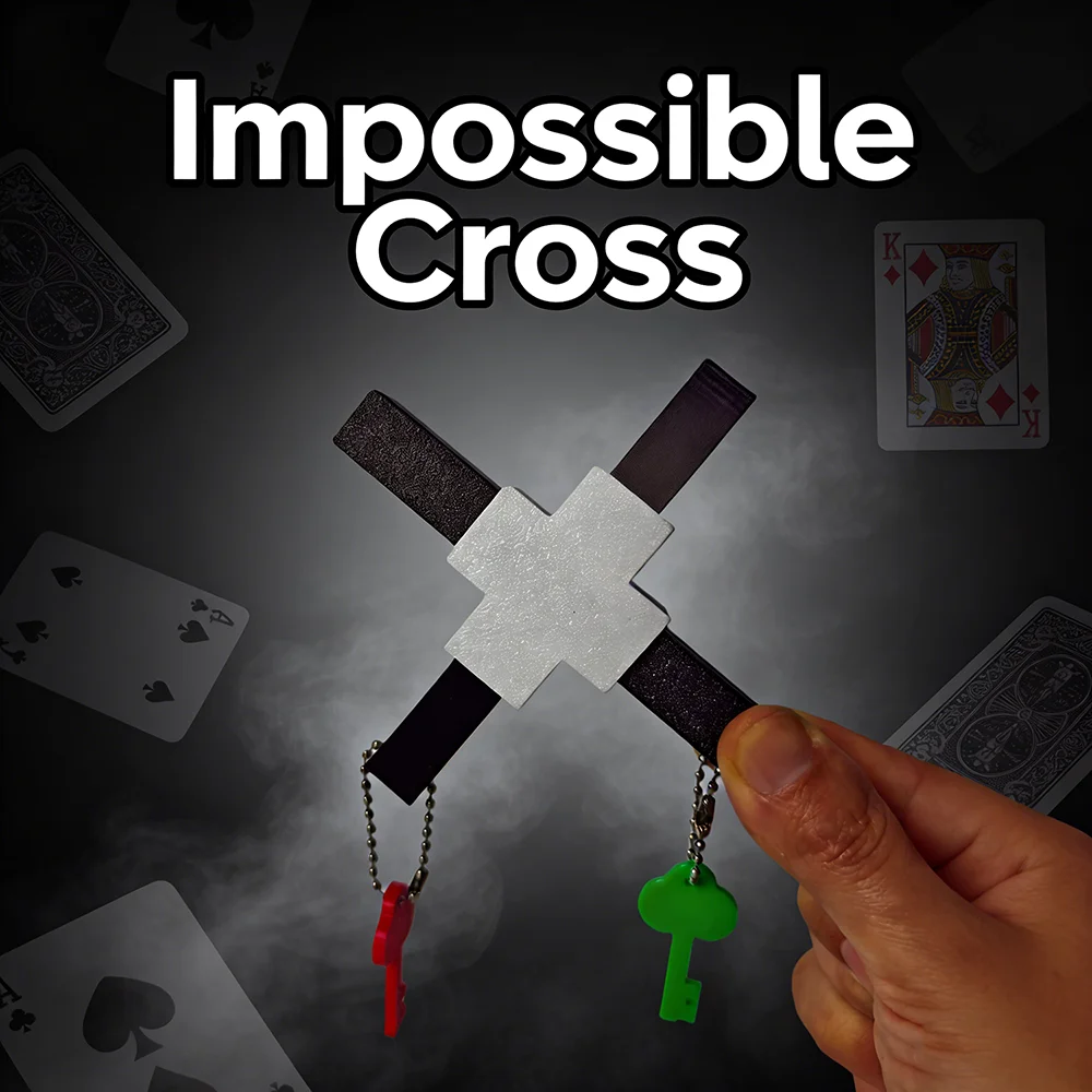Impossible Cross Magic Tricks Visual Penetration Effect Two Soild Bars Passing Thru Each Other Close-up Stage Illusions Gimmicks