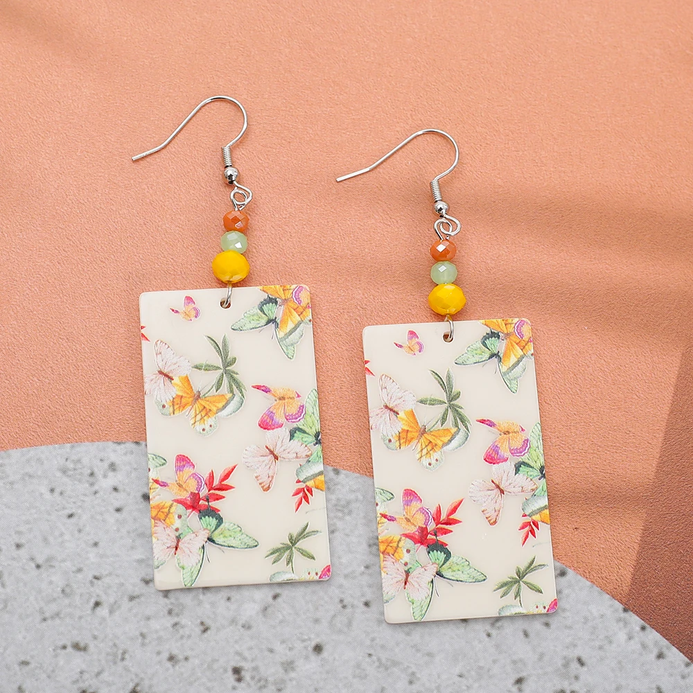 

Fashion Hot Selling Accessories Acrylic Printing Butterfly Earrings For Women Aesthetic Spring Summer Style Lithe Girls Jewelr