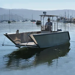 Ecocampor 24ft For All Welded Aluminum Barge Boat/Landingcraft With Center Console For Sale