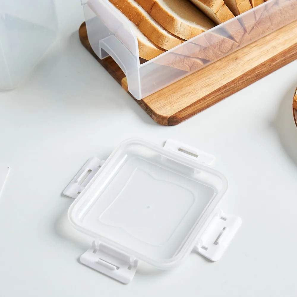 Plastic Bread Preservation Box with Sealing Lid sealed Loaf Container Practical Airtight Toast Storage Box Multigrain