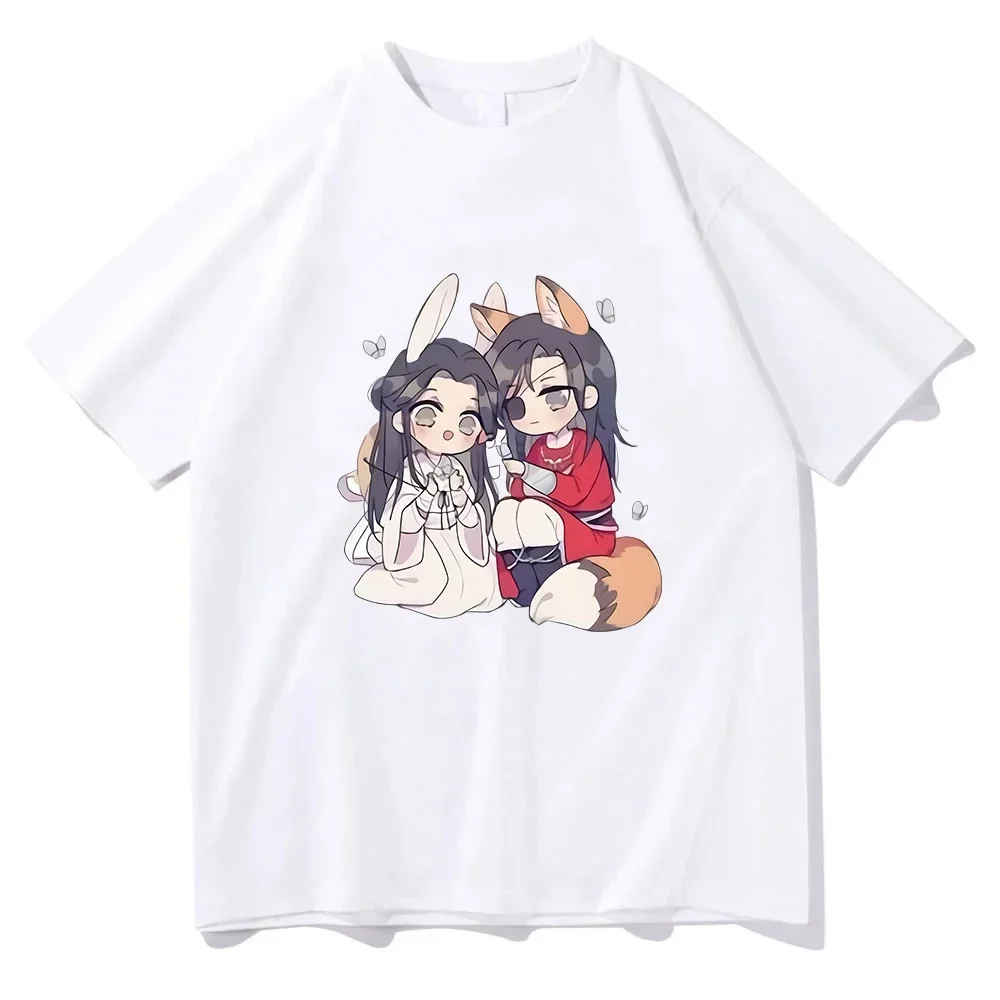 Heaven Officials Blessing Print T-shirts Women Cartoon Tian Guan Ci Fu Graphic Short Sleeve Tee Shirt Fashion Casual Clothes Top