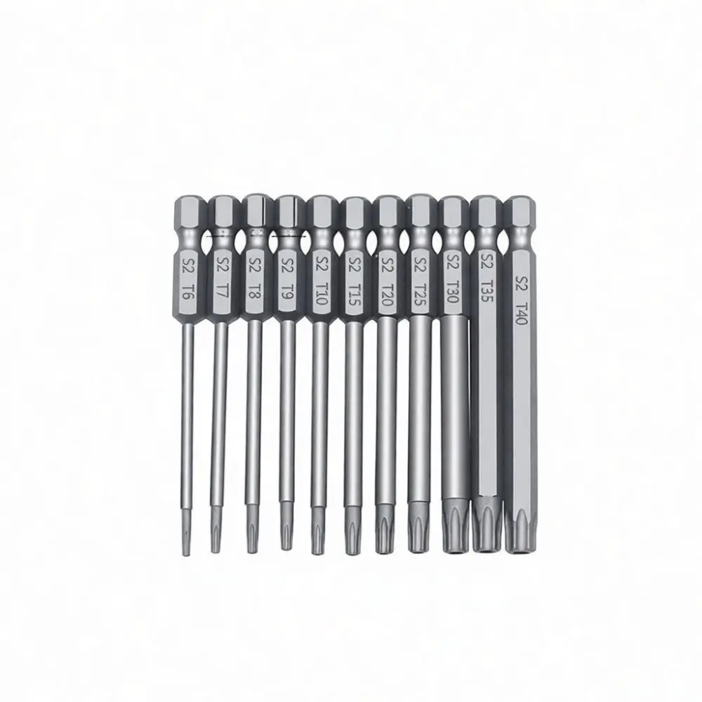 Magnetic Tamper Proof Torx Bits S2 Alloy Steel Hollow Star Screwdriver Head Hex Shank Impact Drill Accessories Repair