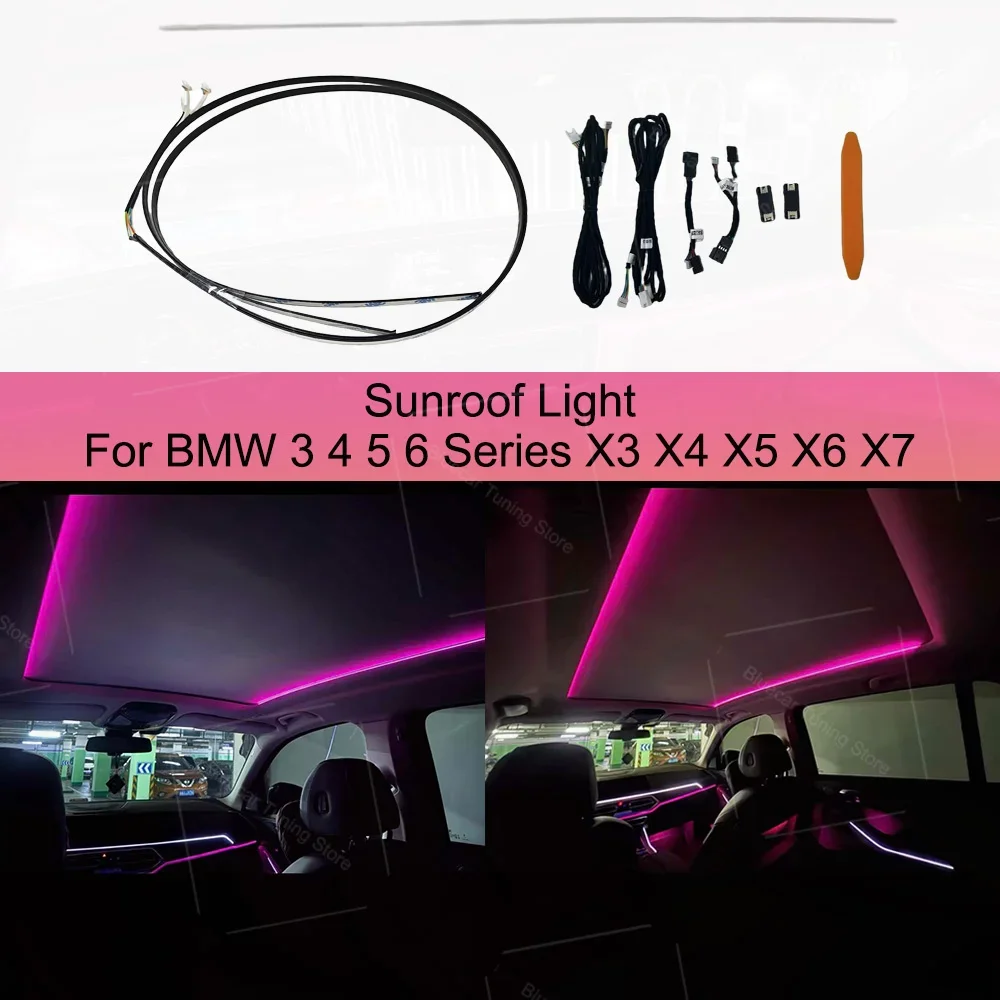 LED Sunroof Light For BMW 3/4/5 Series G20 G30 G01 G05 X3X4X5X6X7 IX3 GT7Series Car Roof Panoramic Skylight Ambient Lights Refit