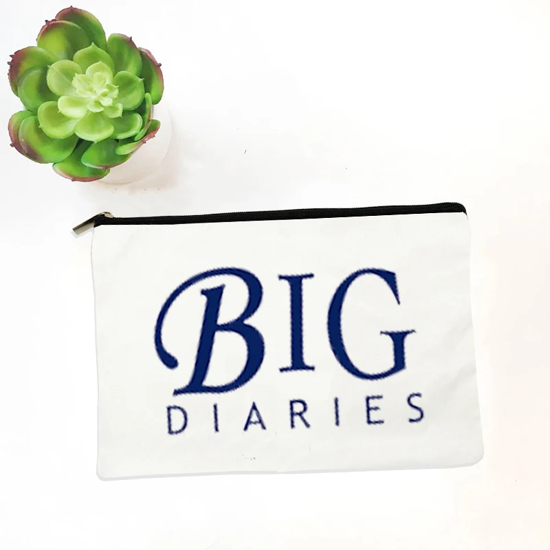 Little Diaries Print Cosmetic Pouch School Stationery Supplies Bags Travel Makeup Bag Professional Nail Case Sanitary Pad Pouch