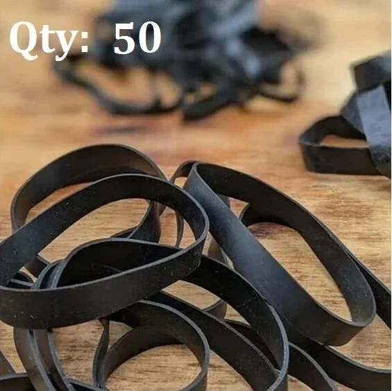 50Pcs Width 1cm Black Color Rubber Band Diameter 5cm Strong Elastic Rubbers For Packing Packaging