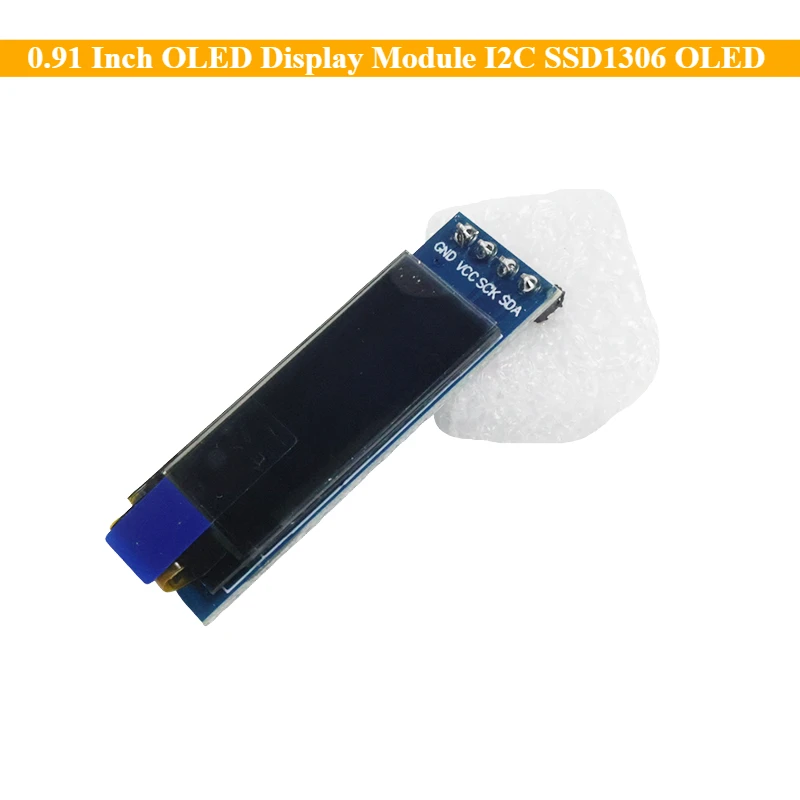 I2C 0.91 Inch OLED Display Module I2C SSD1306 OLED Display Module White / BLUE I2C OLED Screen Driver DC 3.3V~5V for Arduino
