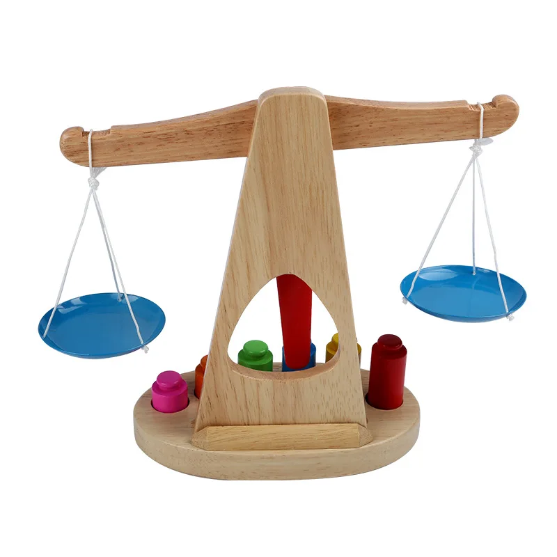 Kindergarten Early Education Wooden Toy Balance Scale Montessori Children's Balance Math Teaching Aid